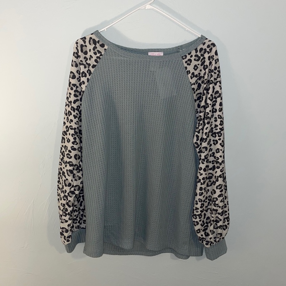 Pink lily waffle and cheetah long sleeve